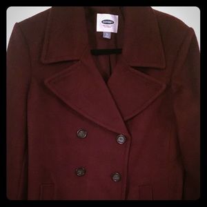 Old Navy Peacoat Gently Used Burgundy Large